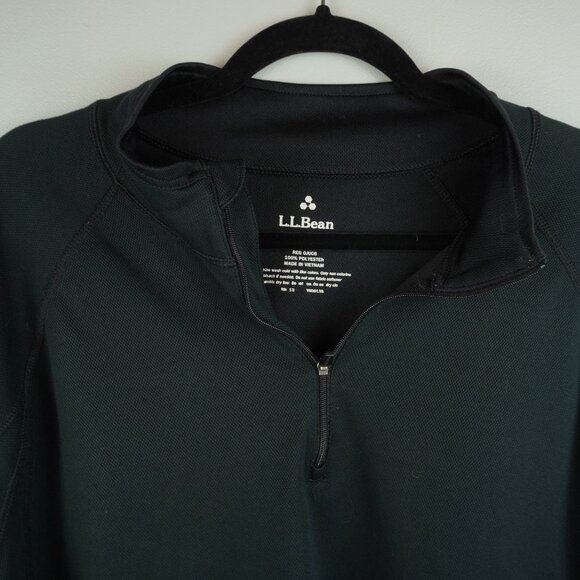 LL Bean Midweight Black Pullover 1/4 Zip‎ Shirt Size XXL - Picture 3 of 5
